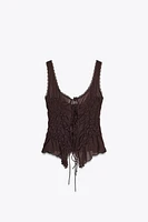 TIED RUCHED TOP