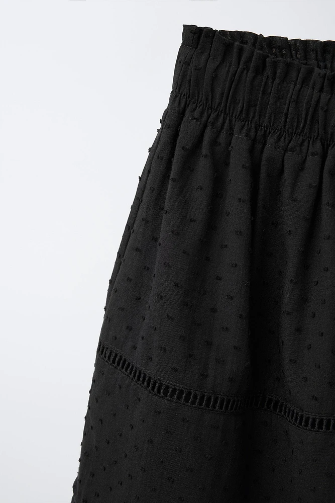 SWISS DOT MIDI SKIRT