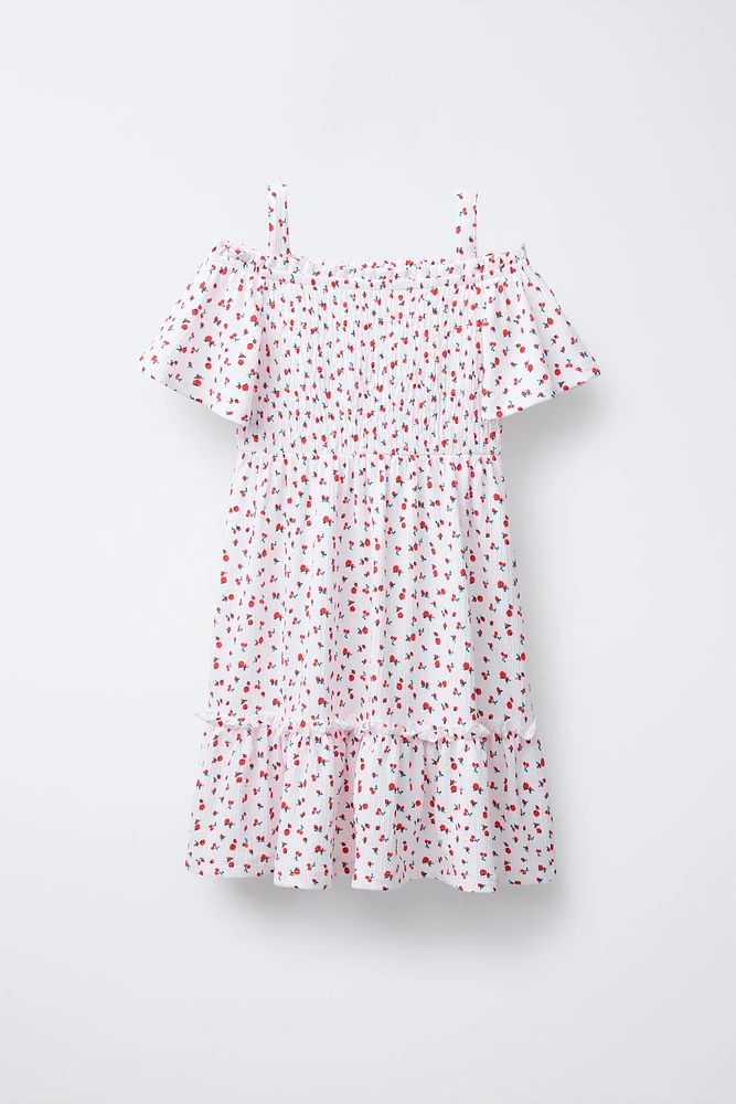 TEXTURED FLORAL DRESS