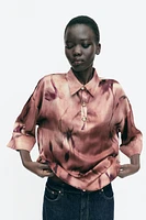 CHEMISE SATINÉE IMPRIMÉE