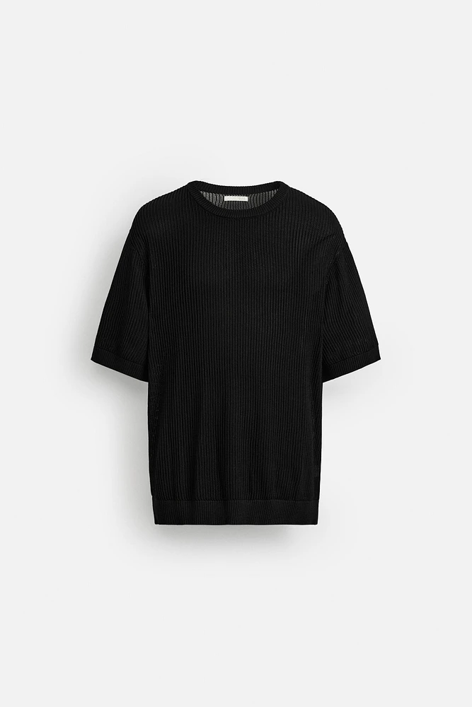 T-SHIRT EN MAILLE RÉSILLE