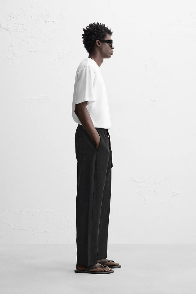 REGULAR FIT LYOCELL - VISCOSE PANTS