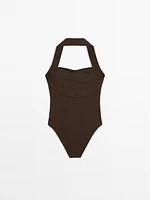 Maillot de bain à encolure américaine