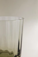 GLASS TUMBLER WITH LINE DESIGN