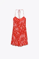 FLORAL GODET PRINT DRESS