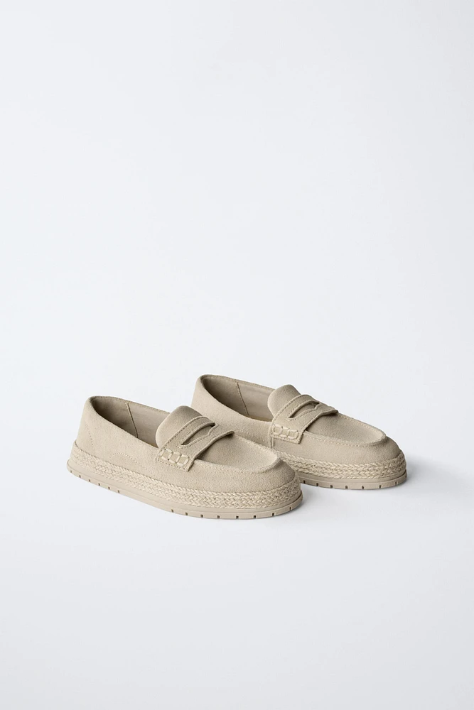 MOCASSINS SPORT EN CROÛTE DE CUIR