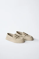 MOCASSINS SPORT EN CROÛTE DE CUIR