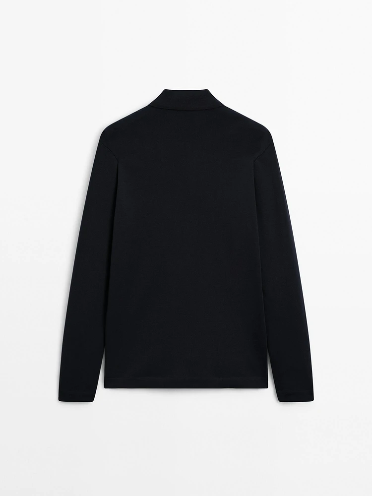 Pull polo manches longues