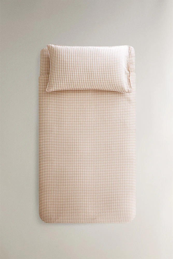 HOUSSE DE COUETTE ENFANT CARREAUX VICHY