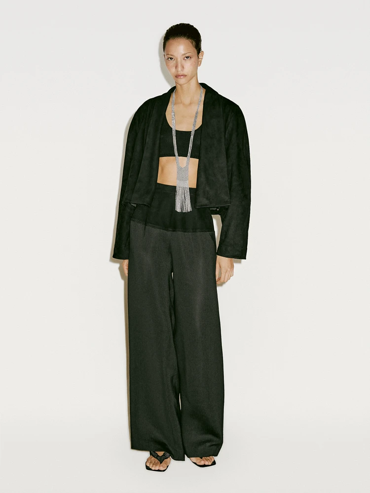 Pantalon fluide avec ceinture large en cuir - Limited Edition