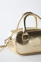METALLIC MINI BOWLING CROSSBODY BAG