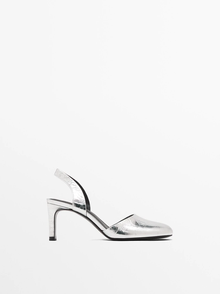 Chaussures talon métallisé