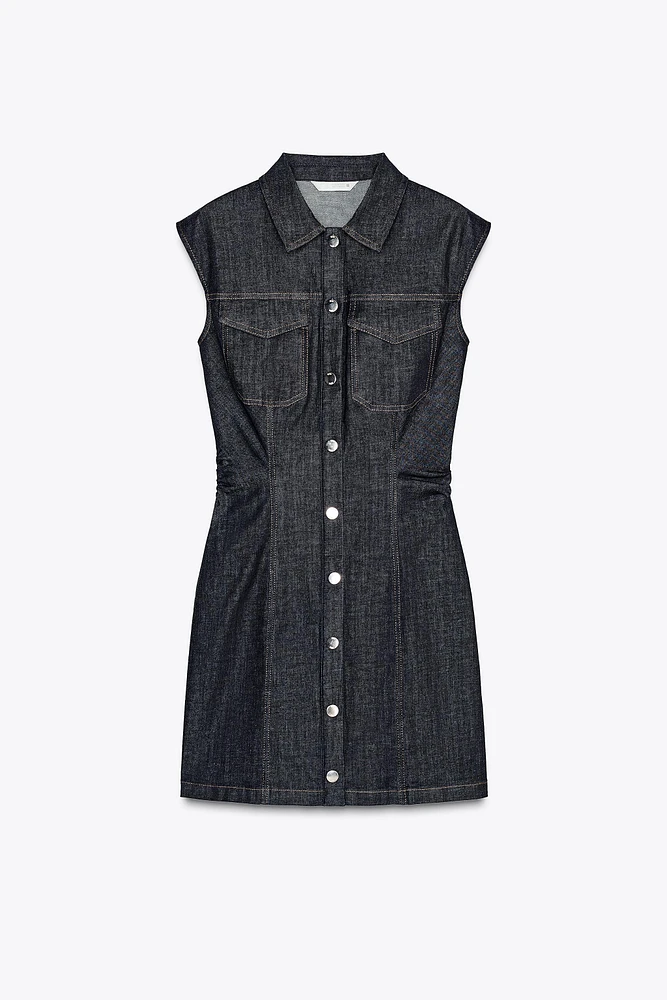 ROBE Z1975 DRAPÉE COURTE EN JEAN