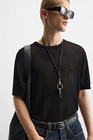 T-SHIRT EN MAILLE RÉSILLE