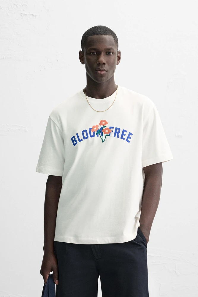 EMBROIDERED TEXT T-SHIRT
