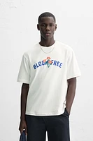 EMBROIDERED TEXT T-SHIRT