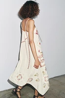 ZW COLLECTION FLORAL EMBROIDERED ASYMMETRIC DRESS