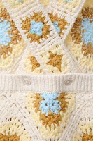 BARBOTEUSE EN MAILLE CROCHET À FLEURS