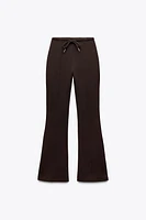 FLARE INTERLOCK PANTS WITH SEAMS