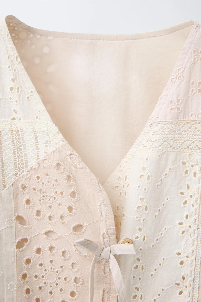 SWISS EMBROIDERED PATCHWORK KIMONO