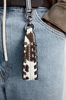 PORTE-CLÉS EN CUIR À IMPRIMÉ ANIMALIER