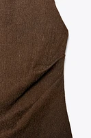 TEXTURED DRAPED HALTER TOP