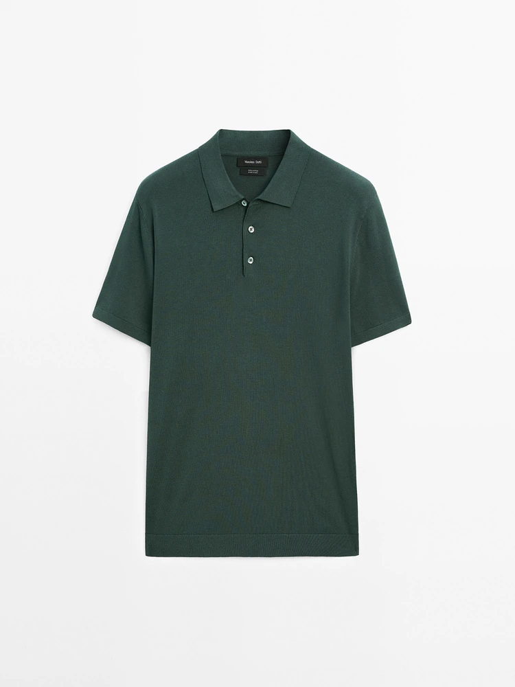 Polo en maille de coton à manches courtes