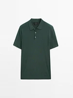 Polo en maille de coton à manches courtes