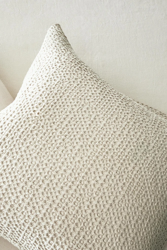 MINI WAFFLE KNIT THROW PILLOW COVER
