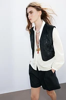 GILET EFFET DAIM BRILLANT