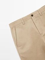Pantalon regular coton mélangé