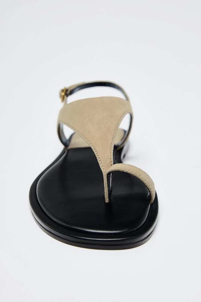 SUEDE TOE SANDALS