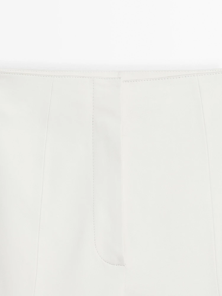 Pantalon flare fendu en cuir - Studio