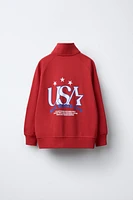 SWEAT ZIPPÉ IMPRIMÉ À RELIEF