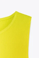 RIBBED KNIT TOP WITH LACED-UP BACK