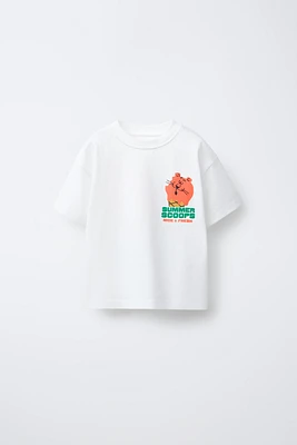 T-SHIRT IMPRIMÉ ANIMAUX ET GLACES