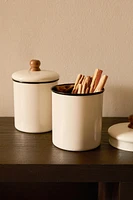 SMALL ENAMELED PET TREATS JAR