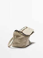 Crackled nappa leather flap bag