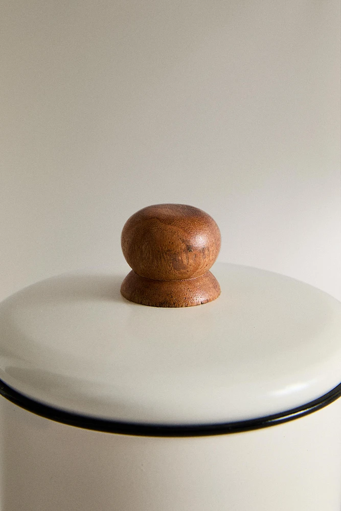SMALL ENAMELED PET TREATS JAR
