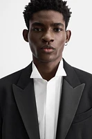 WOOL BLEND TUXEDO SUIT BLAZER