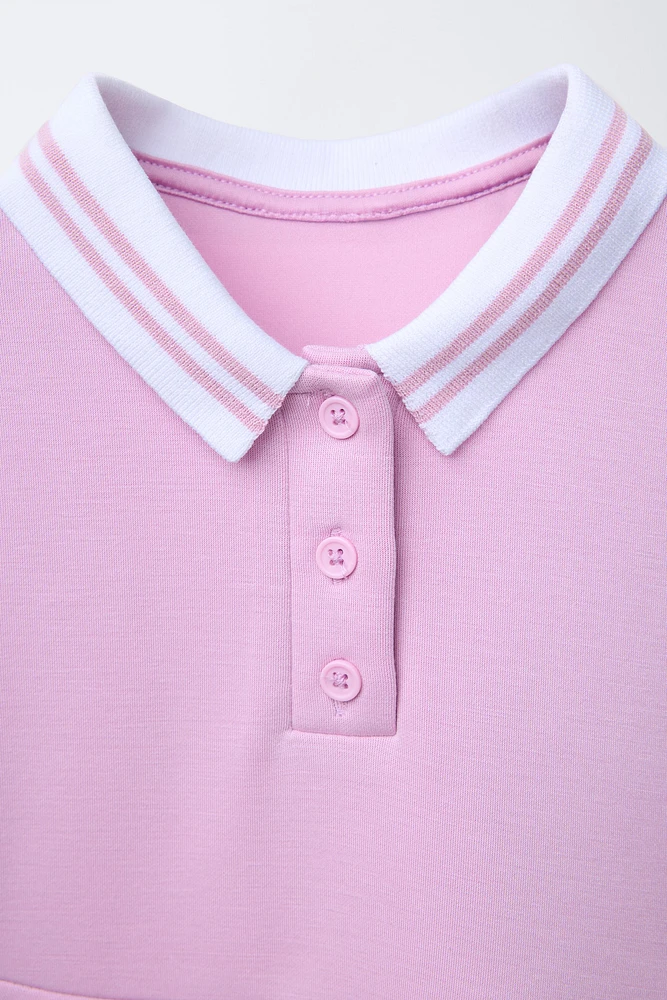 CONTRAST COLLAR TECHNICAL DRESS
