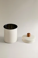 SMALL ENAMELED PET TREATS JAR