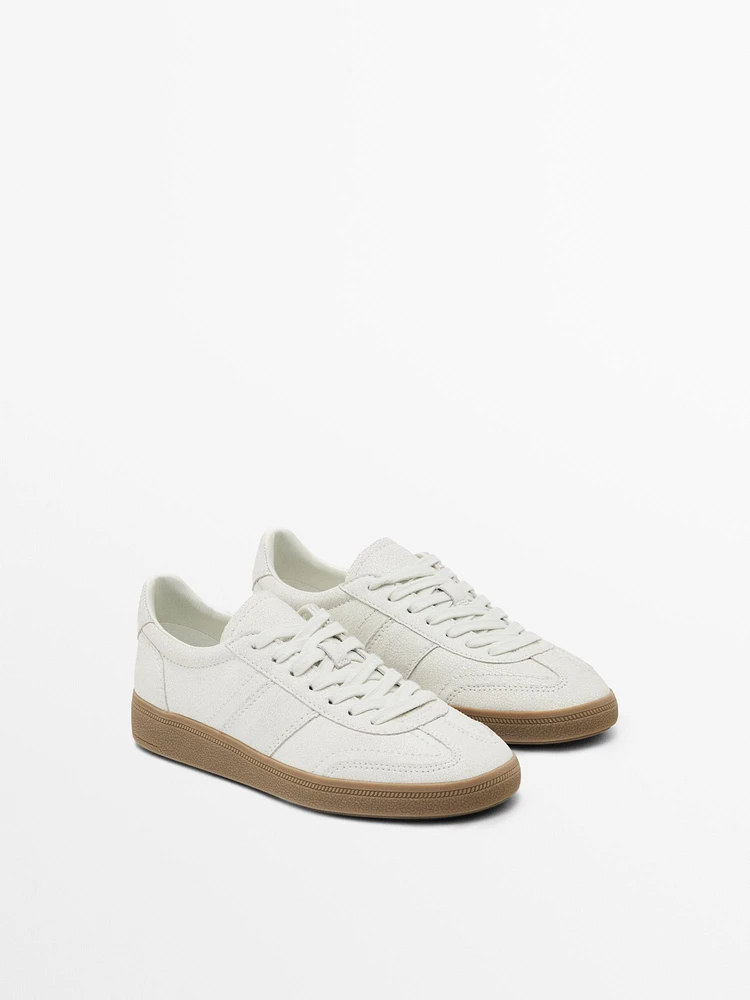 Tennis cuir effet craquelé