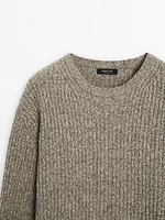 Pull en maille moulinée de laine mélangée