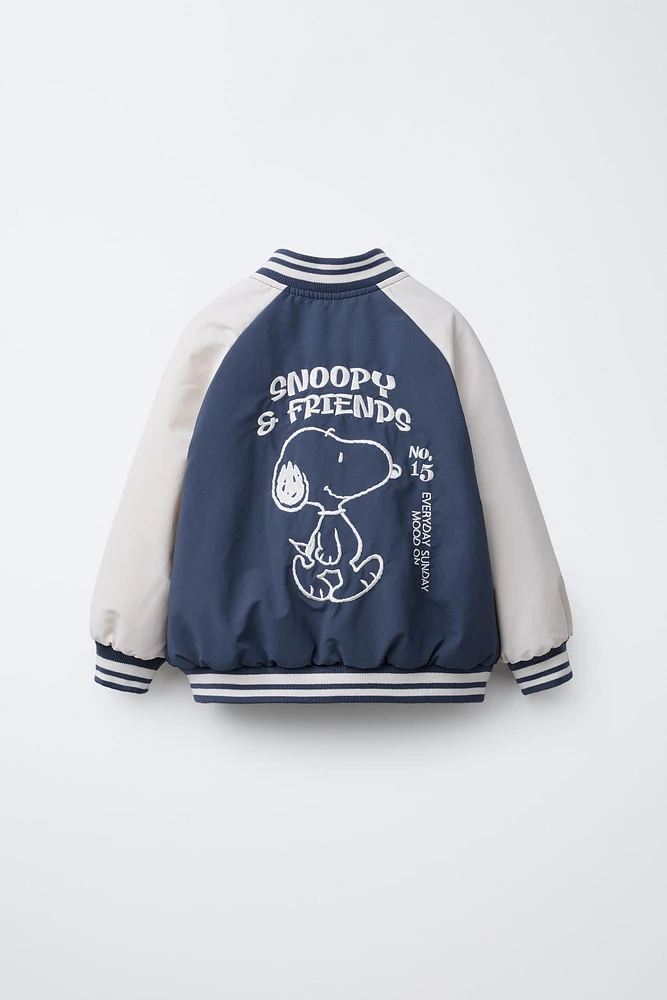 SNOOPY PEANUTS™ EMBROIDERED BOMBER JACKET