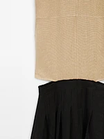 Robe longue bi-matière fendue sur les côtés