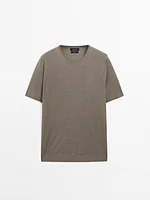 T-shirt en maille 100 % laine mérinos