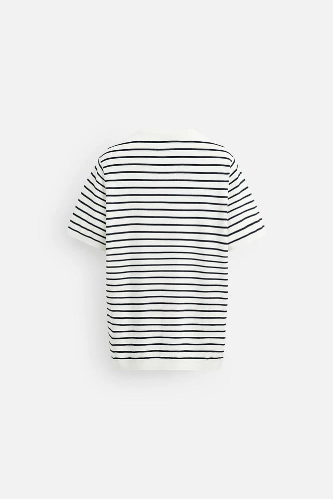 VISCOSE BLEND KNIT T-SHIRT