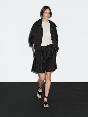 Veste bomber bouffante col montant