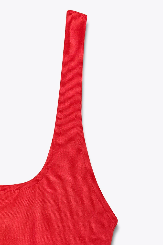 CONTRASTING MIDI DRESS